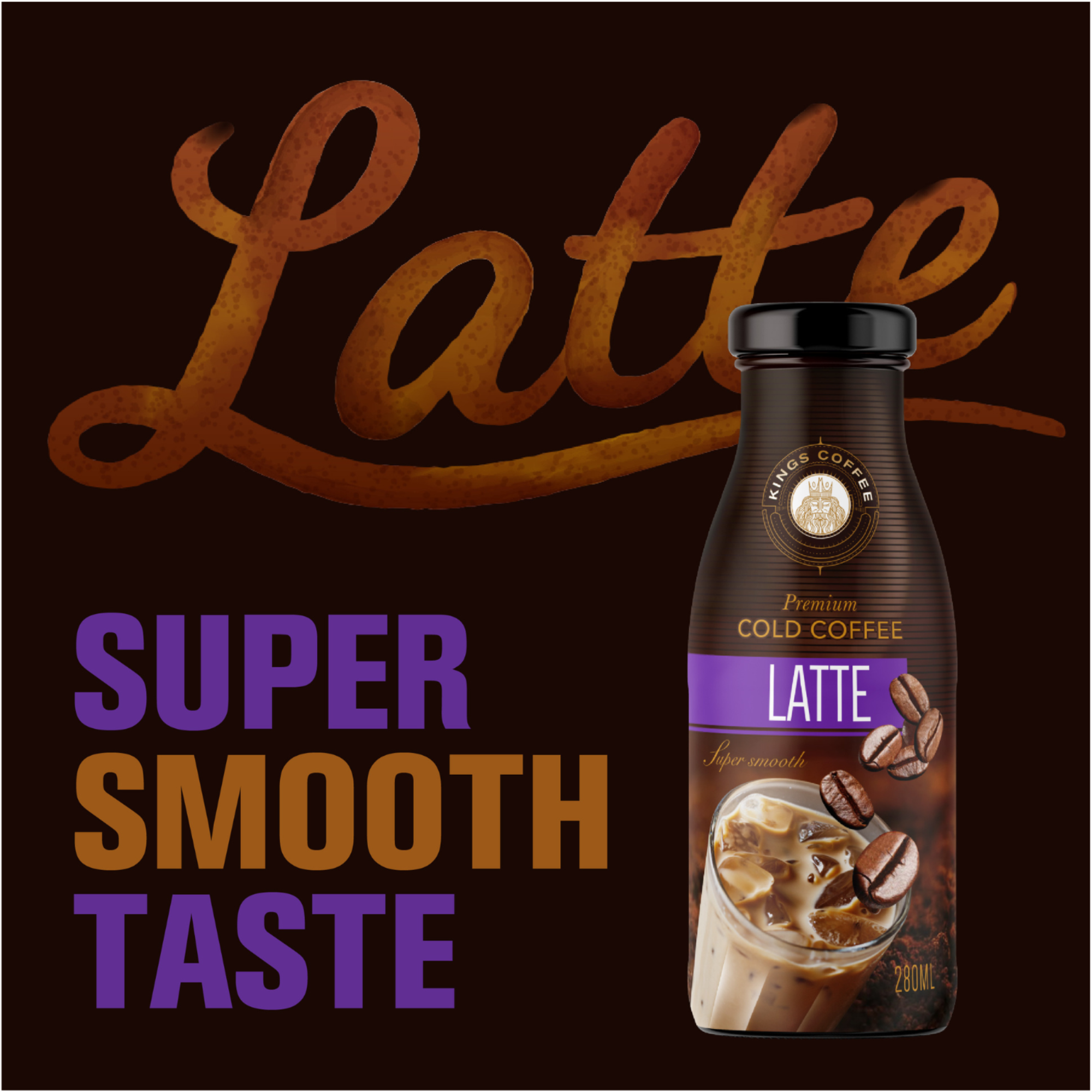 Kings Coffee Latte Super Smooth 280 ml x 4