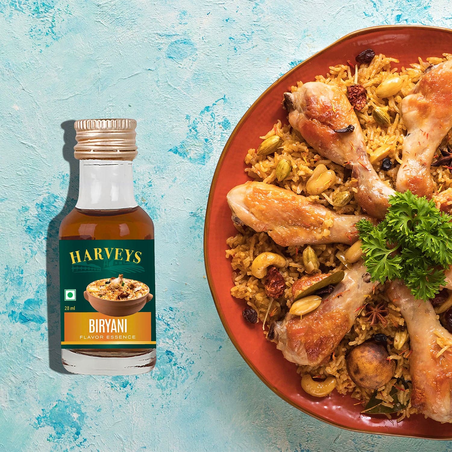 Harveys Flavouring Essence Biryani, Kewra, Saffron, Cardamom Pack of 4 (28 ml x 4)