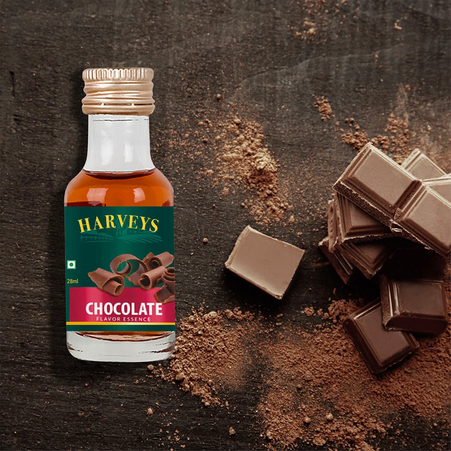 Harveys Flavouring Essence Vanilla, Chocolate, Mango, Butterscotch Pack of 4(28ml x 4 )