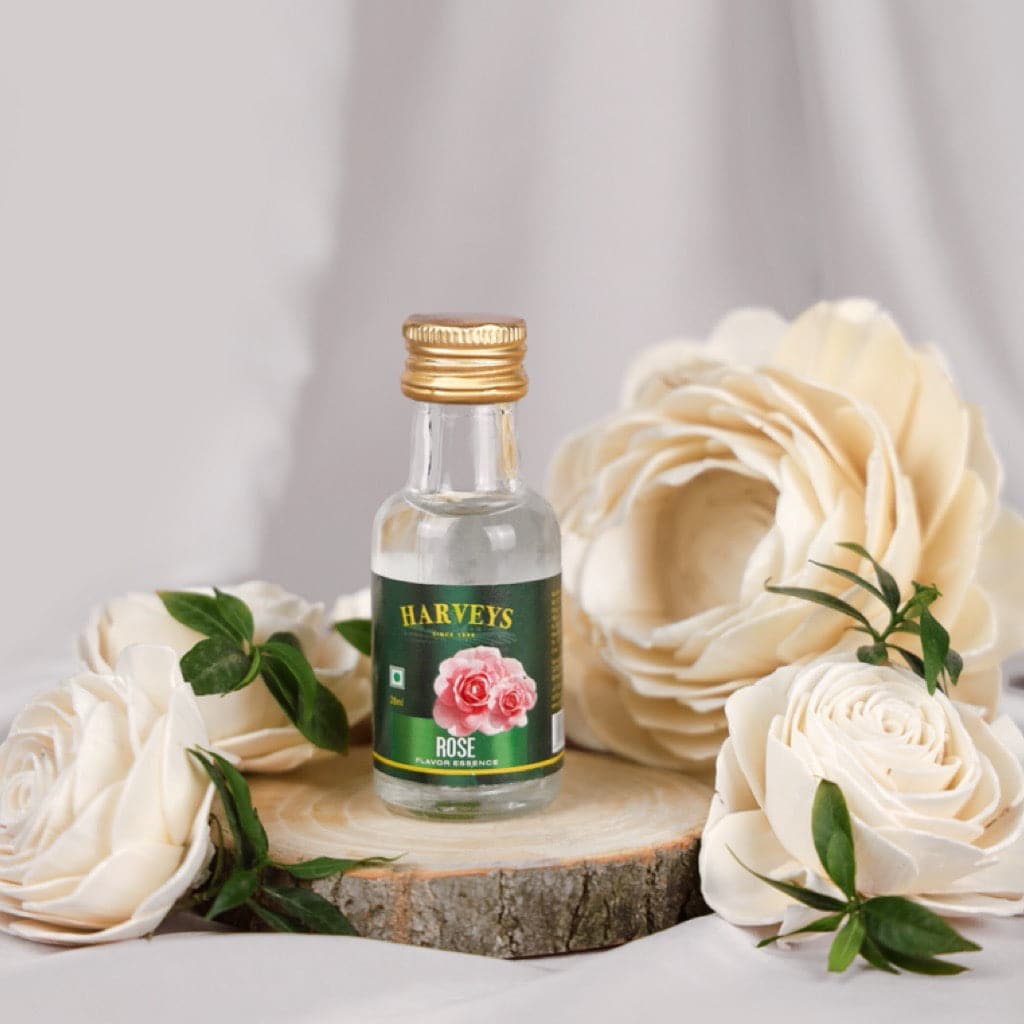Harveys Essence Flavour Vanilla, Rose, Almond & Banana Flavours Pack of 4 (28 ml x 4)