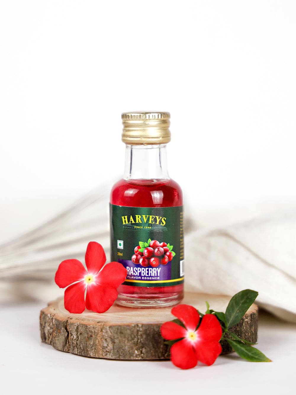 Harveys Flavouring Essence Vanilla, Raspberry, Caramel, Hazelnut Pack of 4(28 ml x 4)