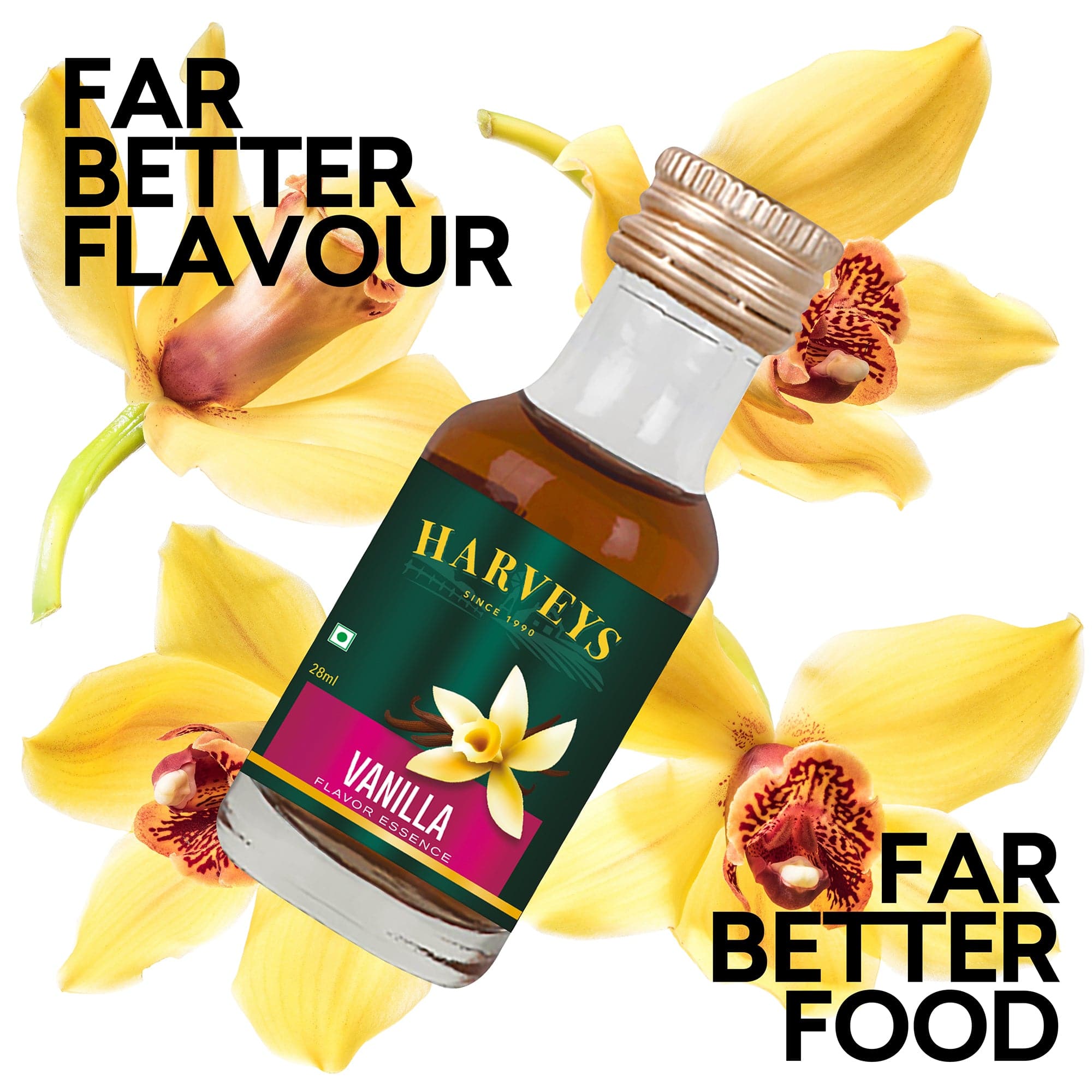Harveys Flavouring Essence Vanilla, Chocolate, Mango, Butterscotch Pack of 4(28ml x 4 )